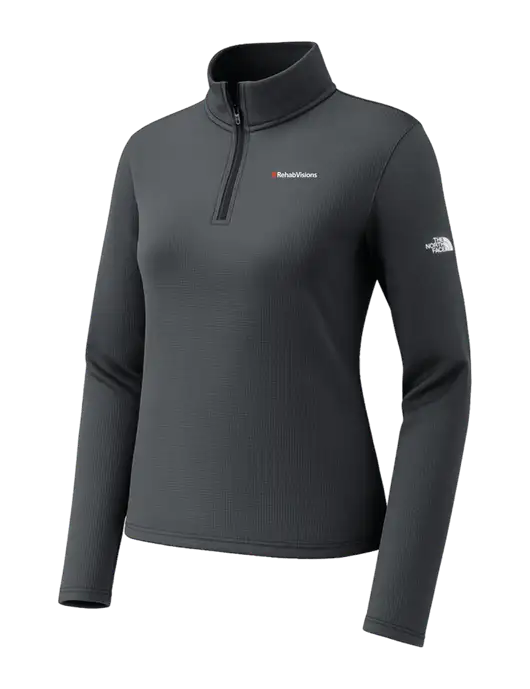 The North Face Womens Aim 1/4-Zip Charcoal Grey Fleece w/RehabVisions Logo