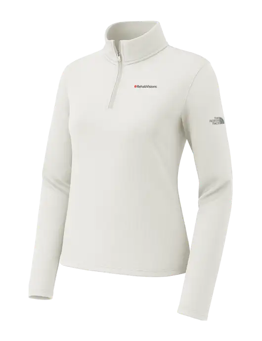 The North Face Womens Aim 1/4-Zip Ivory Fleece w/RehabVisions Logo