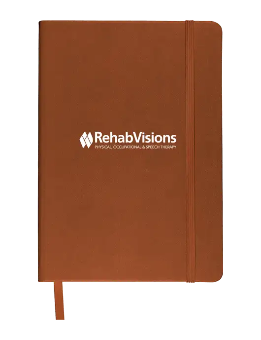 Leeman Light Brown Tuscany Journal 5.75 x 8.25 w/RehabVisions Logo