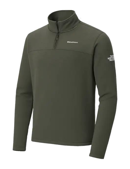 The North Face Aim 1/4-Zip Dark Olive Fleece w/RehabVisions Logo