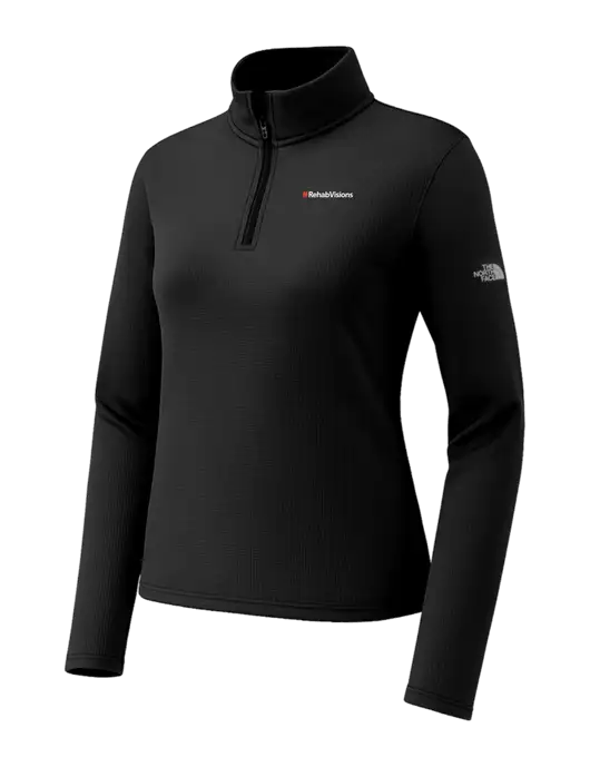 The North Face Womens Aim 1/4-Zip Black Fleece w/RehabVisions Logo
