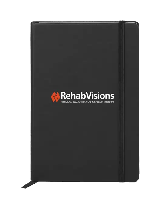 Neoskin Black Hard Cover Junior Journal, 3.75 x 5.625 w/RehabVisions Logo