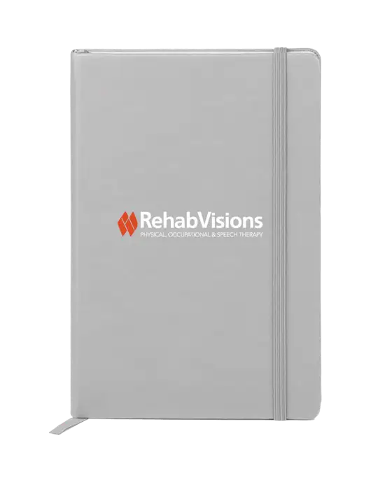 Neoskin Silver Hard Cover Junior Journal, 3.75 x 5.625 w/RehabVisions Logo