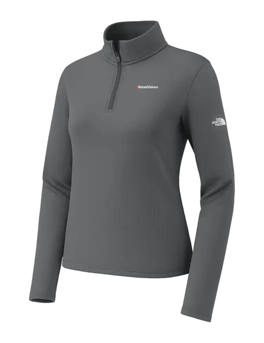The North Face Womens Aim 1/4-Zip Dark Medium Grey Fleece w/RehabVisions Logo