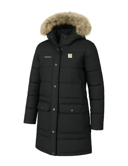 Carhartt Womens Montana Black Insulated Hooded Coat w/RehabVisions Logo
