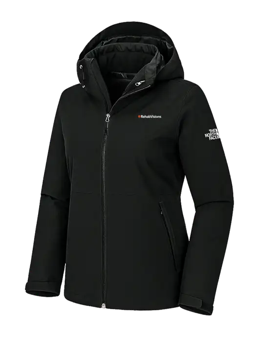 The North Face Womens Castle Valley Triclimate 3-in-1 Black Jacket w/RehabVisions Logo, RehabVisions Logo