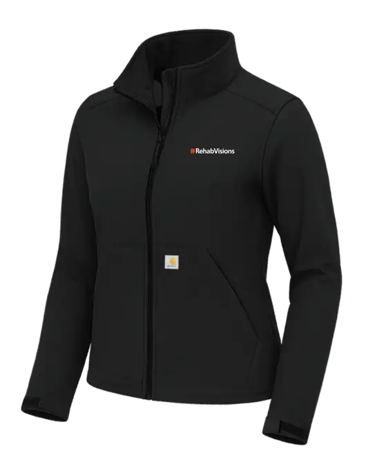 Carhartt Womens Rain Defender Black Soft Shell Jacket w/RehabVisions Logo