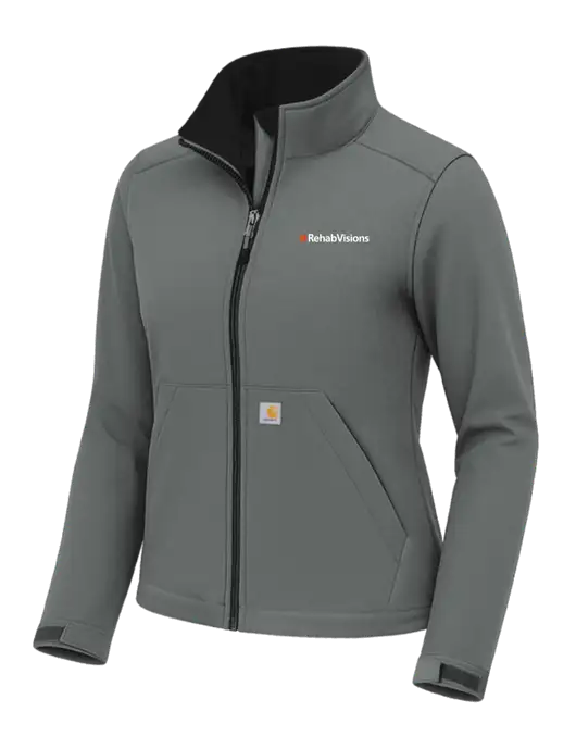 Carhartt Womens Rain Defender Dark Medium Grey Soft Shell Jacket w/RehabVisions Logo