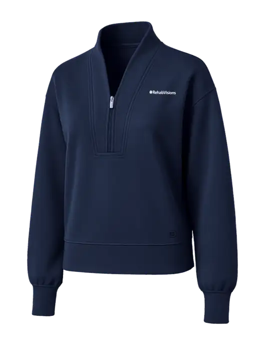 OGIO Womens Dark Navy Transcend 1/4-Zip w/RehabVisions Logo