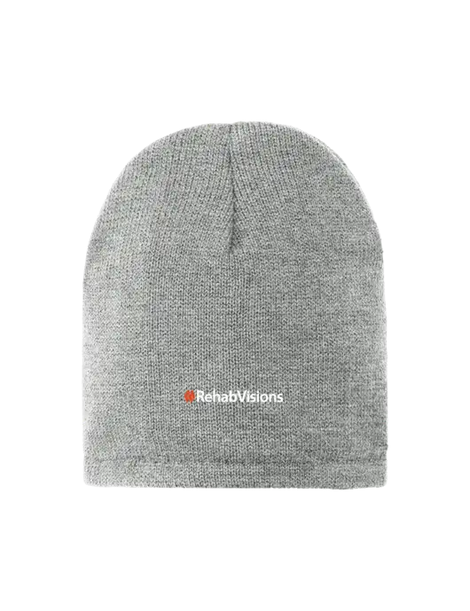 Dark Medium Grey Fleece-Lined Beanie Cap w/RehabVisions Logo