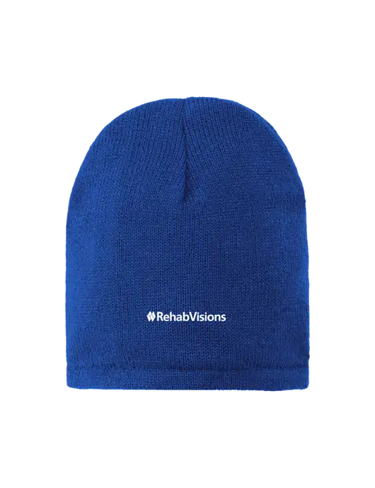 Dark Royal Fleece-Lined Beanie Cap w/RehabVisions Logo