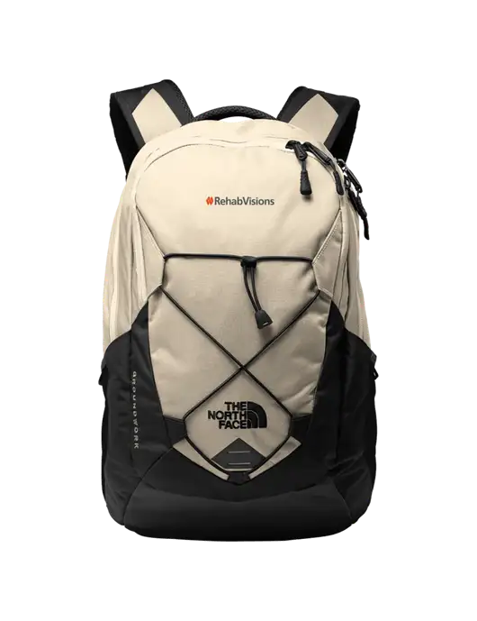 The North Face Ivory/Black Groundwork Backpack w/RehabVisions Logo