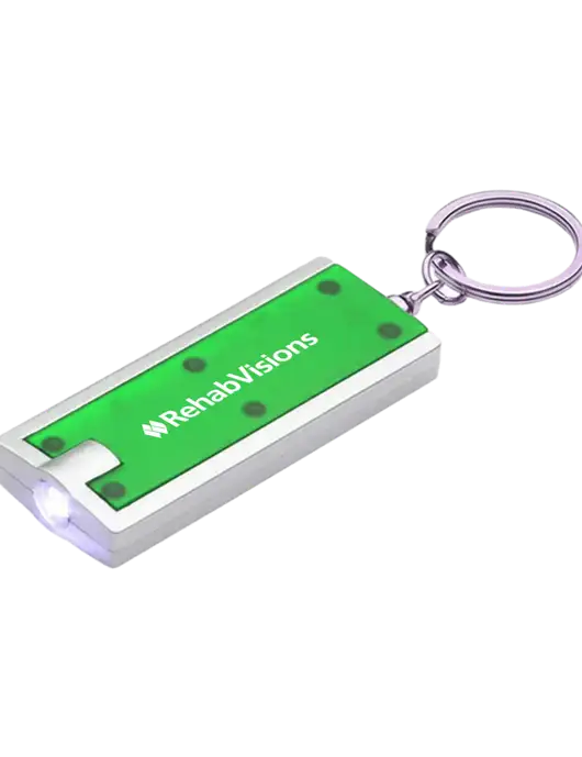 Simple Touch Kelly Green LED Keychain w/RehabVisions Logo