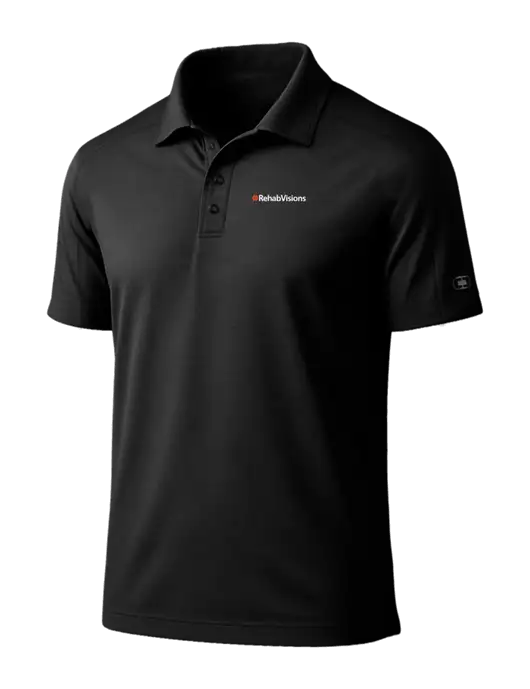 OGIO Linear Black Polo w/RehabVisions Logo