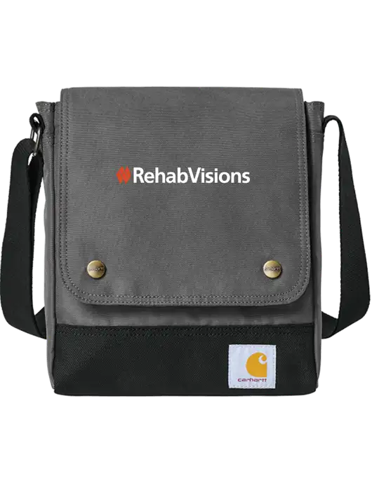 Carhartt Medium Grey Crossbody Snap Bag w/RehabVisions Logo