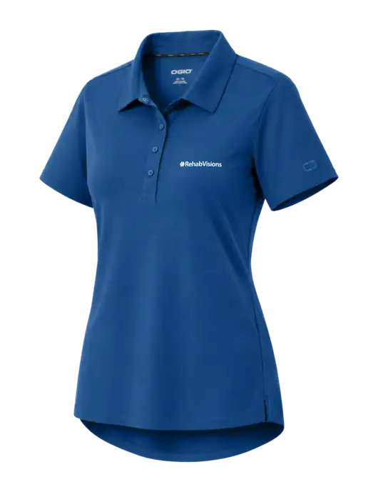 OGIO Womens Envision Light Navy Polo w/RehabVisions Logo