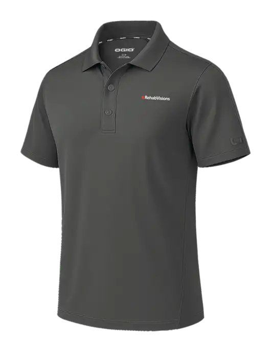 OGIO Envision Dark Medium Grey Polo w/RehabVisions Logo