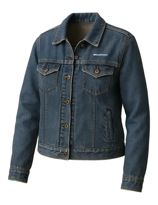 Womens Denim Jacket w/RehabVisions Logo