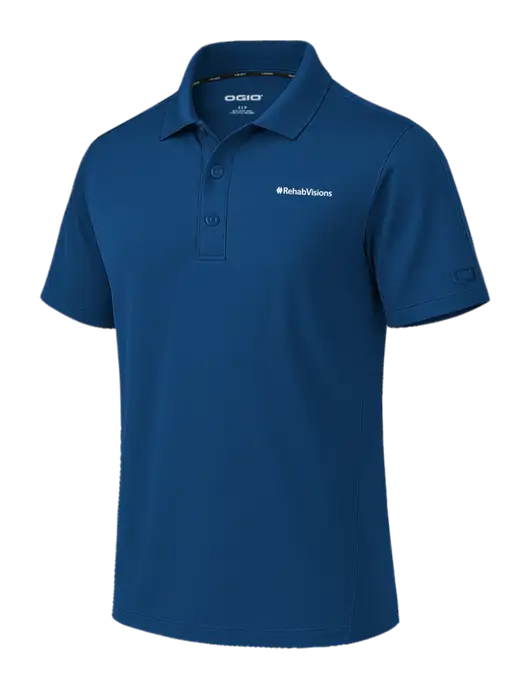 OGIO Envision Light Navy Polo w/RehabVisions Logo