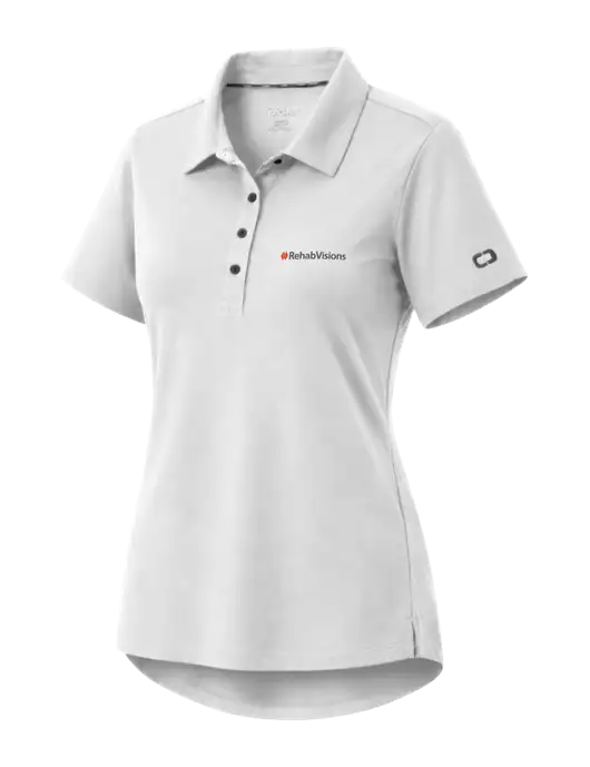 OGIO Womens Envision White Polo w/RehabVisions Logo