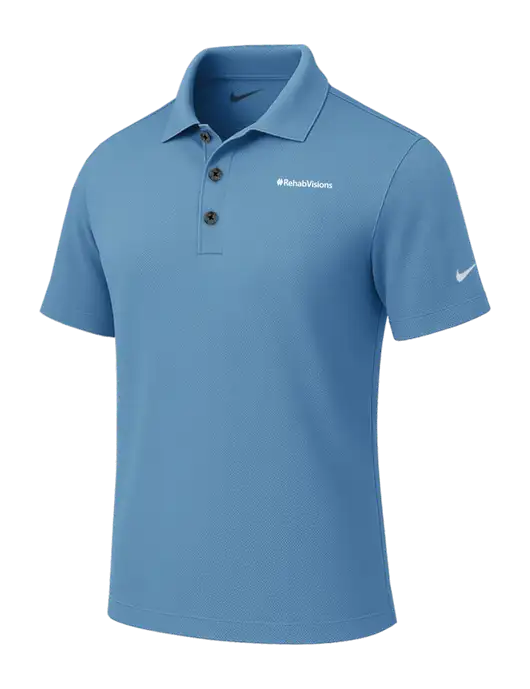 Nike Light Blue Tech Basic Dri-FIT Polo
 w/RehabVisions Logo
