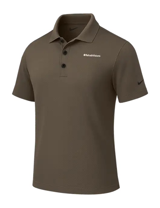 Nike Dark Olive Brown Tech Basic Dri-FIT Polo
 w/RehabVisions Logo
