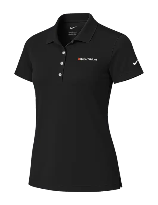 Nike Womens Black Tech Basic Dri-FIT Polo
 w/RehabVisions Logo