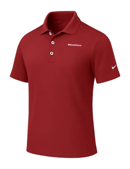 Nike Red Tech Basic Dri-FIT Polo
 w/RehabVisions Logo