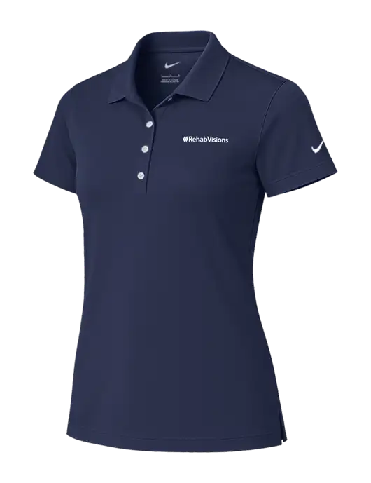 Nike Womens Dark Navy Tech Basic Dri-FIT Polo
 w/RehabVisions Logo