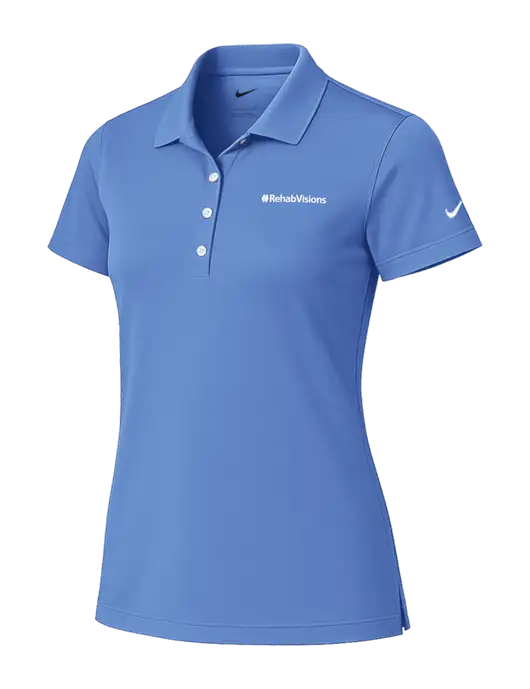 Nike Womens Light Blue Tech Basic Dri-FIT Polo
 w/RehabVisions Logo