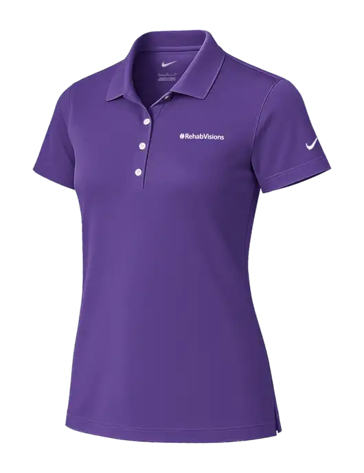 Nike Womens Purple Tech Basic Dri-FIT Polo
 w/RehabVisions Logo