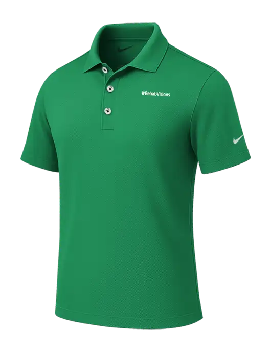 Nike Kelly Green Tech Basic Dri-FIT Polo
 w/RehabVisions Logo