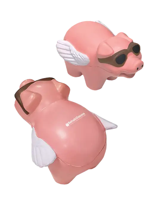 Pink Flying Pig Stress Reliever w/RehabVisions Logo