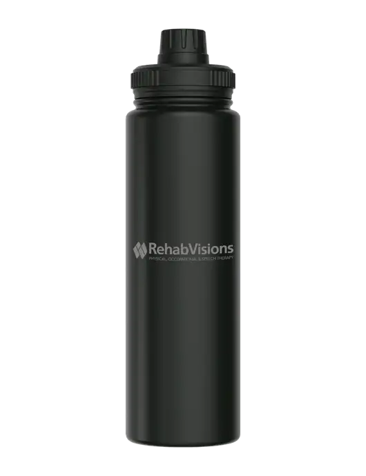 Liquid Life Black Sport Bottle w/RehabVisions Logo