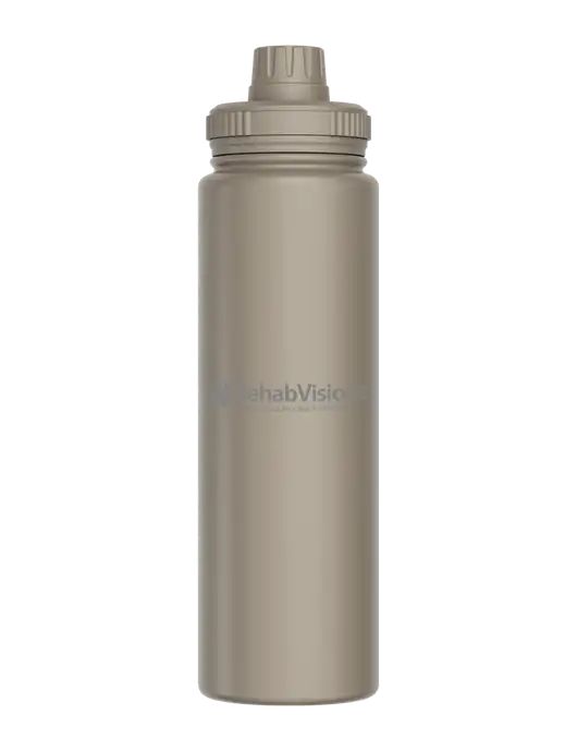Liquid Life Grey Sport Bottle w/RehabVisions Logo