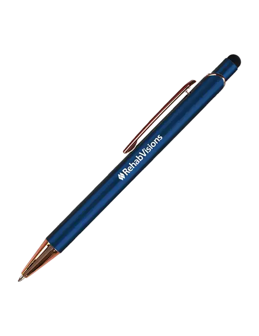 Waterlily Navy Stylus Blue Ink Pen w/RehabVisions Logo