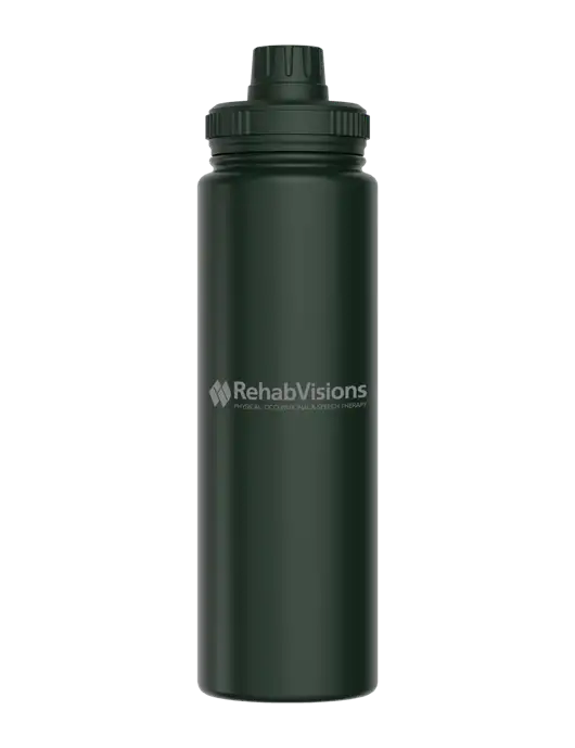 Liquid Life Dark Green Sport Bottle w/RehabVisions Logo