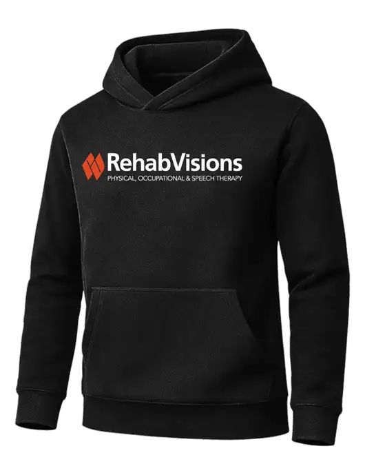 Cornerstone Black Tough Heavyweight Fleece Pullover Hoodie w/RehabVisions Logo