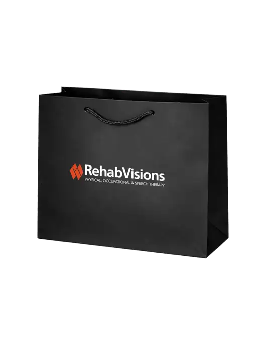 Gift Bag Black Matte 9 x 7 w/RehabVisions Logo