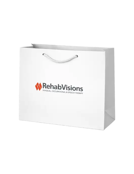 Gift Bag White Matte 9 x 7 w/RehabVisions Logo