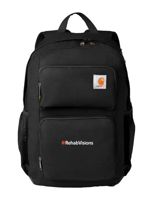 Carhartt 28L Foundry Series Dual-Compartment Black Backpack w/RehabVisions Logo