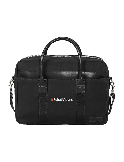 Brooks Brothers Wells Black Briefcase w/RehabVisions Logo