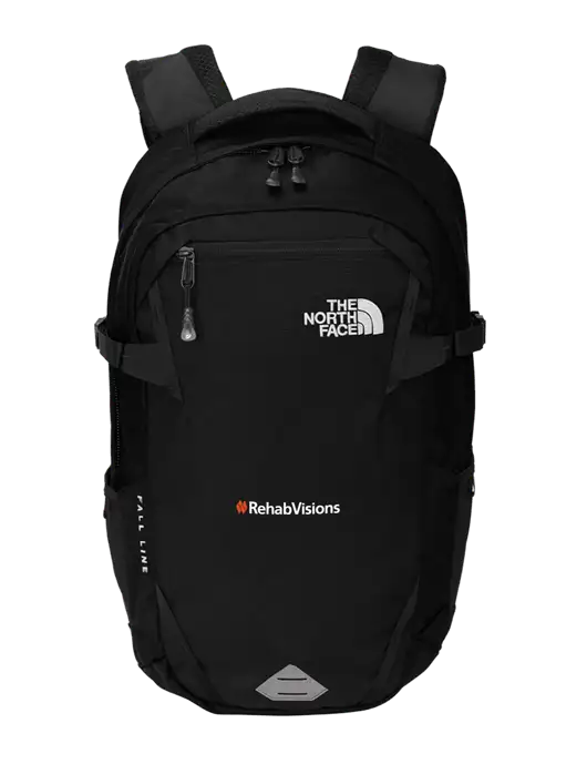 North Face Fall Line Black Backpack w/RehabVisions Logo