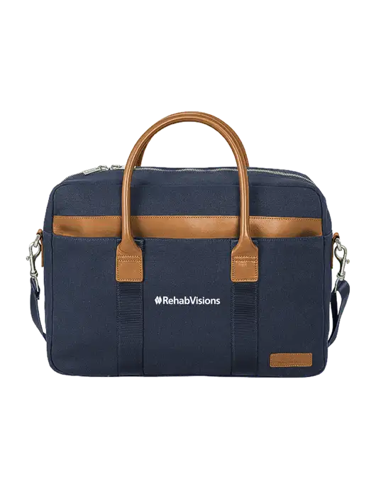 Brooks Brothers Wells Dark Navy Briefcase w/RehabVisions Logo