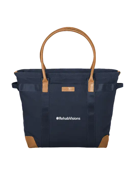 Brooks Brother Wells Dark Navy Laptop Tote w/RehabVisions Logo