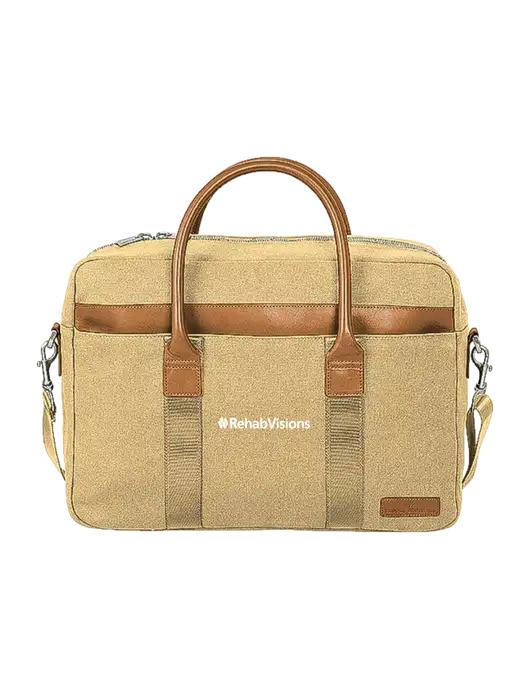 Brooks Brothers Wells Dark Tan Briefcase w/RehabVisions Logo