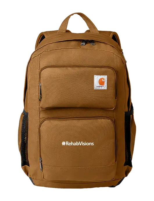 Carhartt 28L Foundry Series Dual-Compartment Light Brown Backpack w/RehabVisions Logo