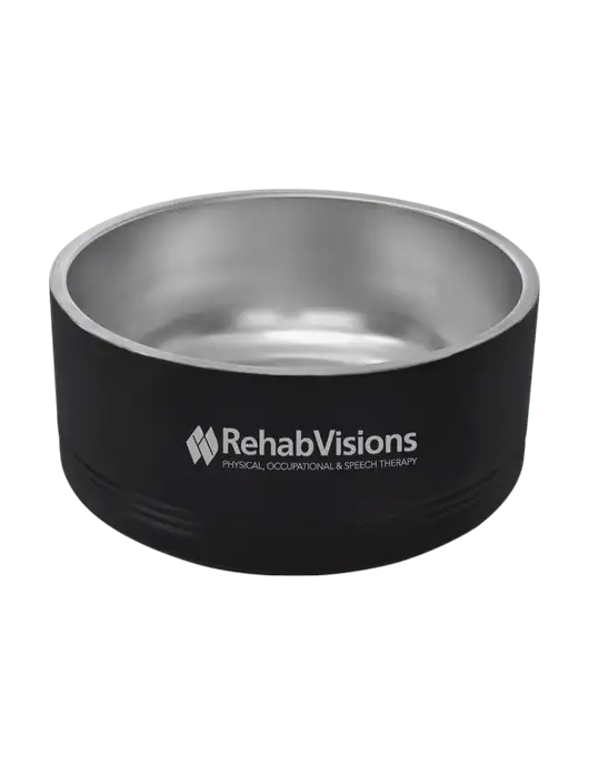 Polar Camel 64 oz. Large Black Pet Bowl w/RehabVisions Logo
