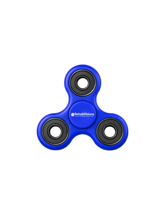Royal Blue Fidget Spinner w/RehabVisions Logo