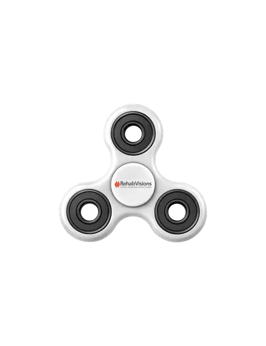 White Fidget Spinner w/RehabVisions Logo